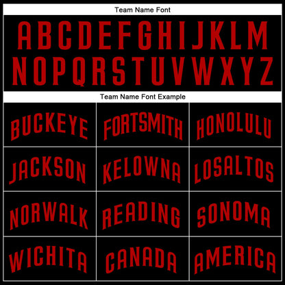 Custom Black Red Authentic Baseball Jersey