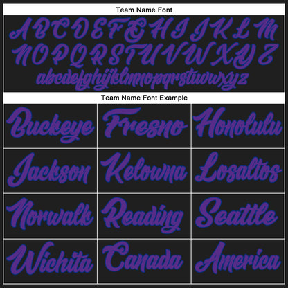 Custom Black Purple-Royal Authentic Baseball Jersey