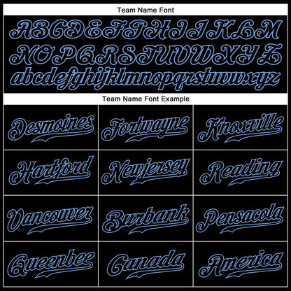 Custom Black Black-Light Blue Authentic Sleeveless Baseball Jersey
