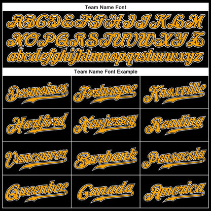 Custom Black Gold-White Authentic Sleeveless Baseball Jersey