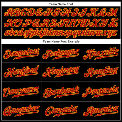 Custom Black Red-Gold Authentic Sleeveless Baseball Jersey