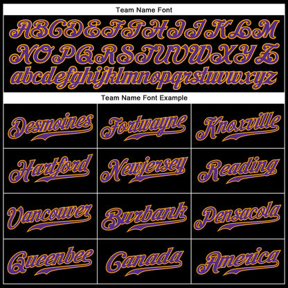Custom Black Purple-Gold Authentic Sleeveless Baseball Jersey