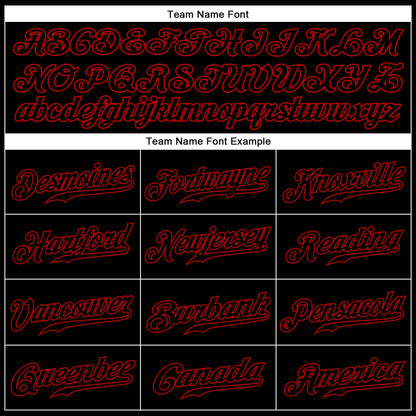 Custom Black Black-Red Authentic Sleeveless Baseball Jersey