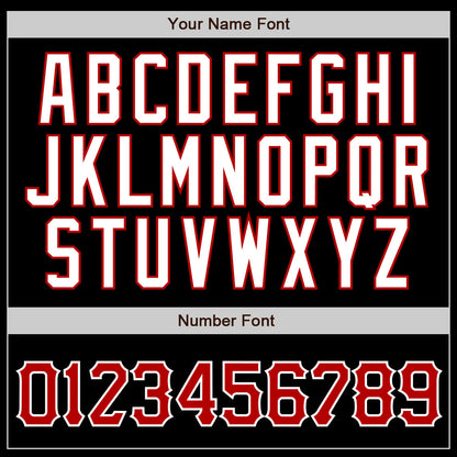 Custom Black Red Pinstripe Red-White Authentic Baseball Jersey
