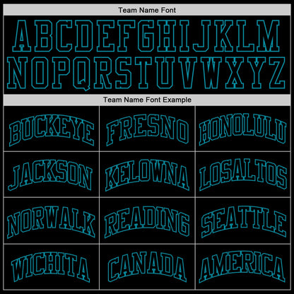 Custom Black Black-Teal Authentic Throwback Basketball Jersey