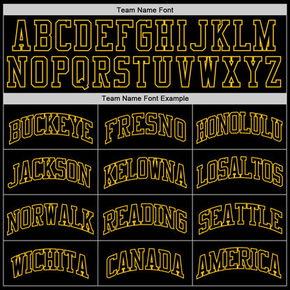 Custom Black Black-Gold Authentic Throwback Basketball Jersey