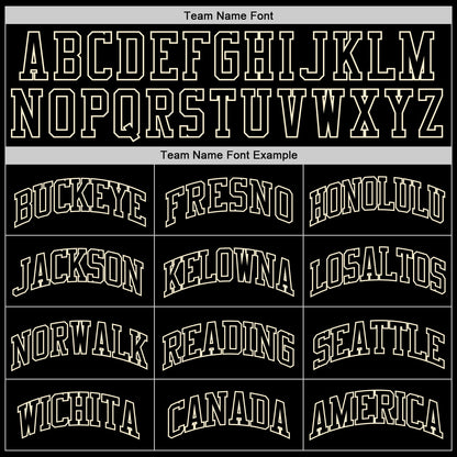 Custom Black Black-Cream Authentic Throwback Basketball Jersey