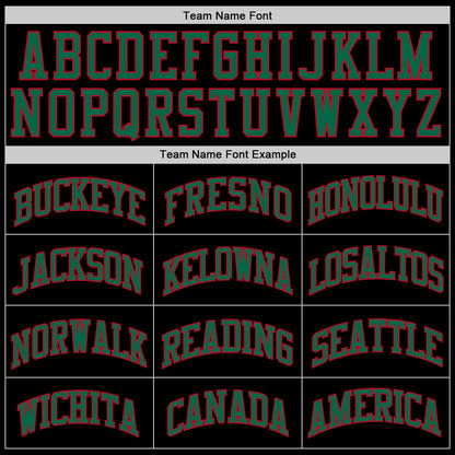 Custom Black Kelly Green-Red Authentic Throwback Basketball Jersey