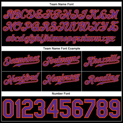 Custom Black Purple-Orange Rainbow Colored Heart For World Pride LGBT Authentic Baseball Jersey