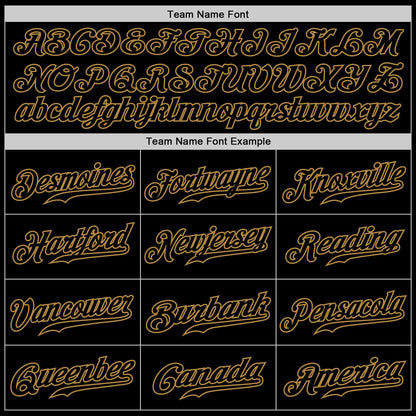 Custom Black Old Gold Pinstripe Red-Old Gold Authentic Baseball Jersey