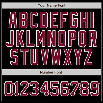 Custom Black White Pinstripe Maroon-White Authentic Baseball Jersey