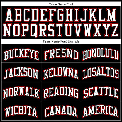 Custom Black White-Red Authentic Throwback Basketball Jersey