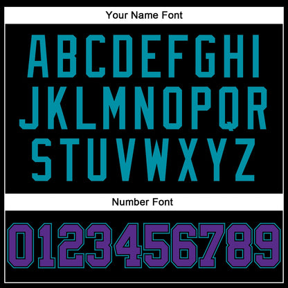Custom Black Teal Pinstripe Purple-Teal Authentic Basketball Jersey