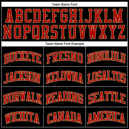 Custom Black Old Gold Pinstripe Red-Old Gold Authentic Basketball Jersey