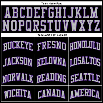 Custom Black Gray Pinstripe Purple-Gray Authentic Basketball Jersey
