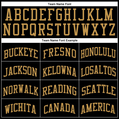 Custom Black Old Gold Authentic Throwback Basketball Jersey