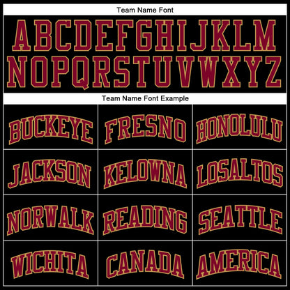 Custom Black Maroon-Old Gold Authentic Throwback Basketball Jersey