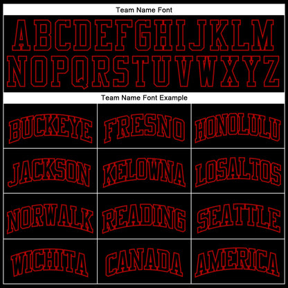Custom Black Red Authentic Throwback Basketball Jersey