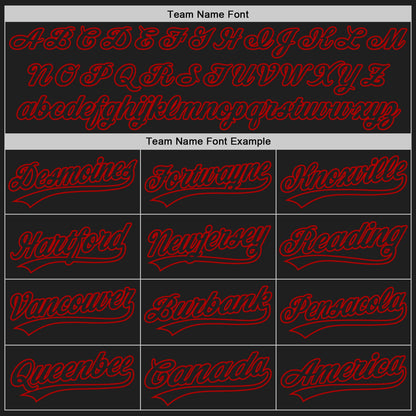 Custom Black Red Pinstripe Black Authentic Baseball Jersey