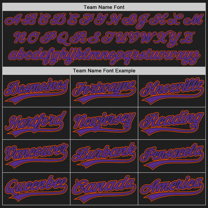 Custom Black Orange Pinstripe Purple Authentic Baseball Jersey