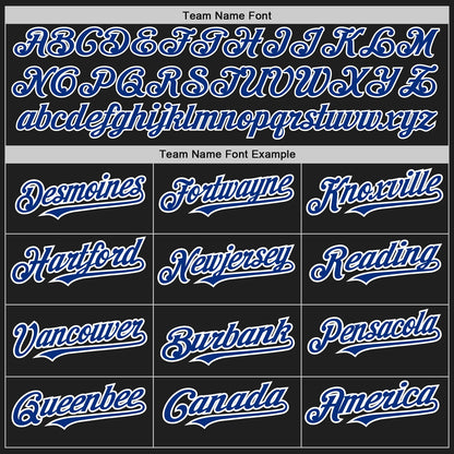 Custom Black Royal-White Authentic Baseball Jersey
