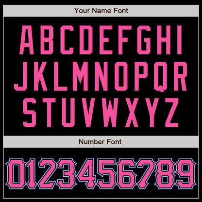 Custom Black White Pinstripe Pink-Light Blue Authentic Baseball Jersey