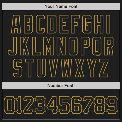 Custom Black Old Gold Pinstripe Old Gold Authentic Baseball Jersey