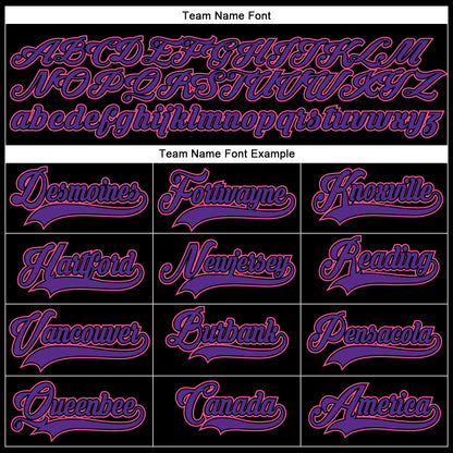 Custom Black Purple-Pink Hockey Lace Neck Jersey