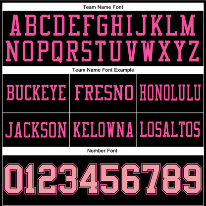 Custom Black Medium Pink-Pink Mesh Authentic Football Jersey