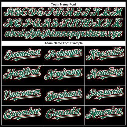 Custom Black Red-Kelly Green Authentic Baseball Jersey