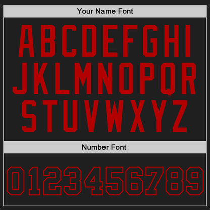 Custom Black Red Authentic Throwback Basketball Jersey