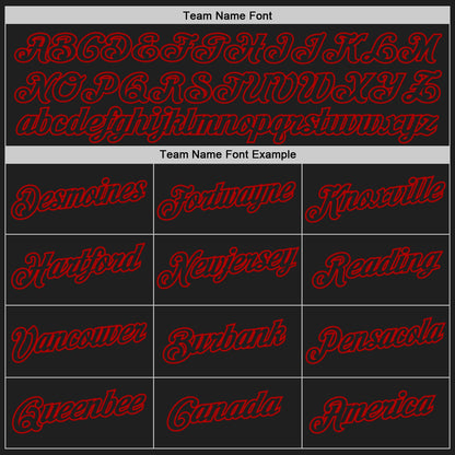 Custom Black Red Authentic Throwback Basketball Jersey