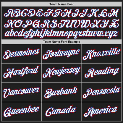 Custom Black Royal-Red Authentic Throwback Basketball Jersey