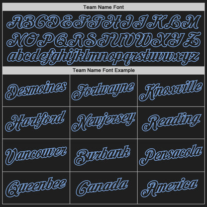 Custom Black Light Blue Authentic Throwback Basketball Jersey