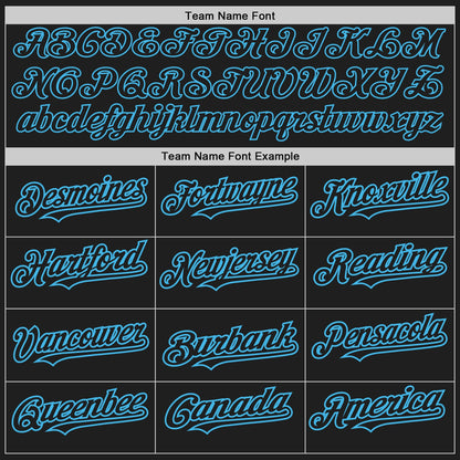 Custom Black Neon Pink-Sky Blue Authentic Baseball Jersey