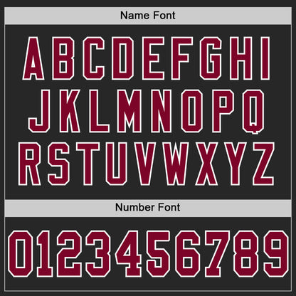 Custom Black Maroon-White Mesh Authentic Throwback Football Jersey
