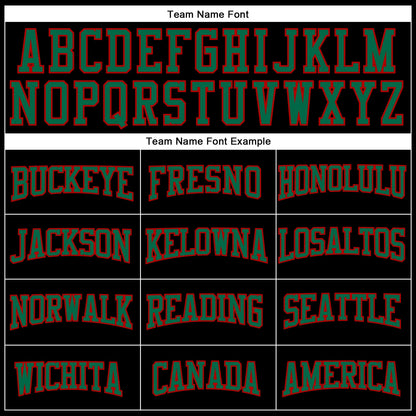 Custom Black Red-Kelly Green Mesh Authentic Football Jersey