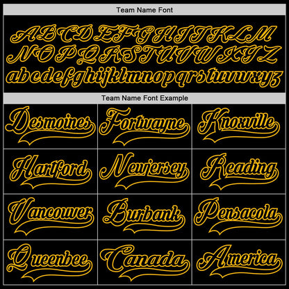 Custom Black Gold Hockey Lace Neck Jersey
