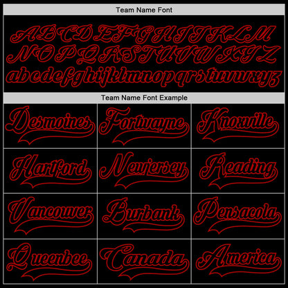 Custom Black Red Hockey Lace Neck Jersey