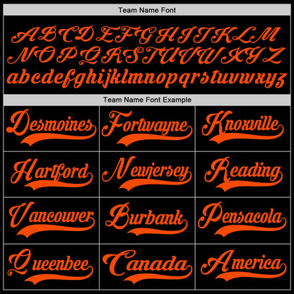 Custom Black Orange Hockey Lace Neck Jersey