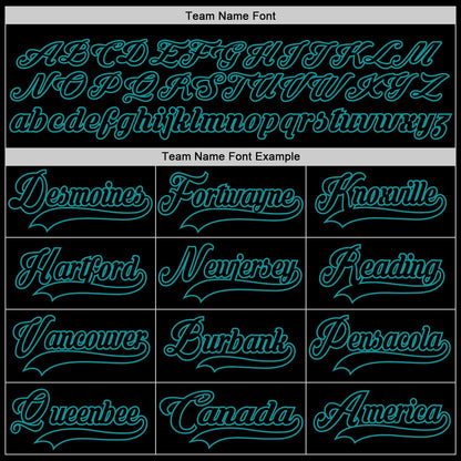 Custom Black Teal Hockey Lace Neck Jersey