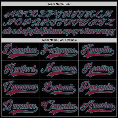 Custom Black Crimson-Teal Hockey Lace Neck Jersey