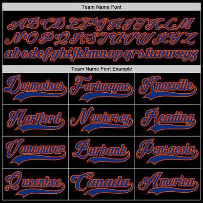 Custom Black Royal-Orange Hockey Jersey