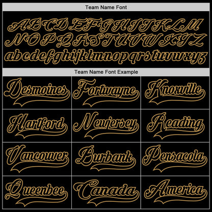 Custom Black Old Gold Hockey Jersey