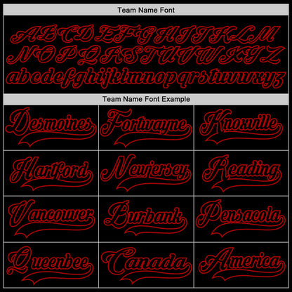 Custom Black Red Hockey Jersey