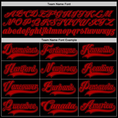 Custom Black Red Hockey Jersey