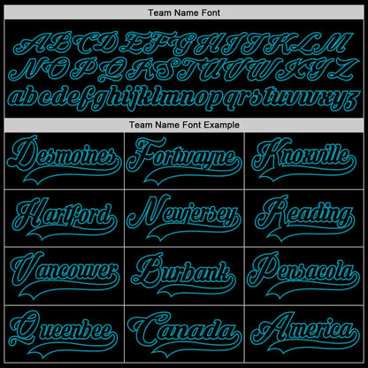 Custom Black Teal Hockey Jersey