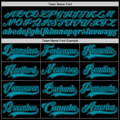 Custom Black Teal Hockey Jersey