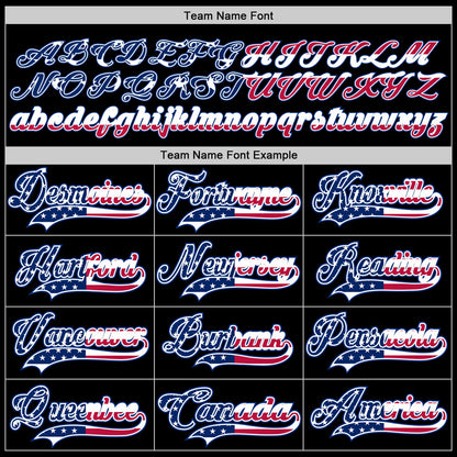 Custom Black USA Flag Royal-Red Hockey Jersey