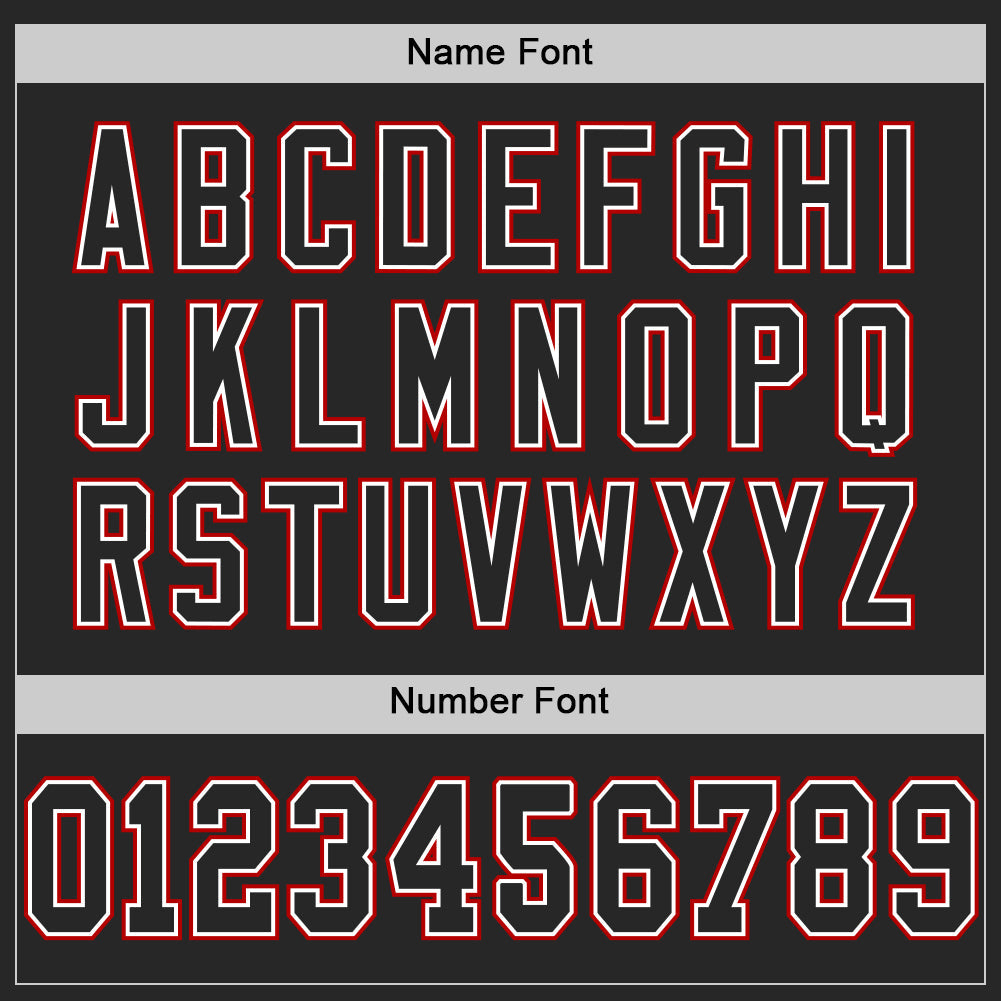 Custom Black White-Red Mesh Authentic Football Jersey